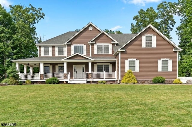 24 Eagles Nest Rd, Green Twp, NJ 07860 - view of front facade featuring a front yard and a porch