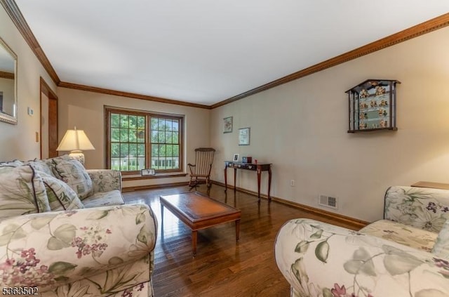 4 Fisher Ct, Raritan Twp, NJ 08822 - living area featuring wood finished floors and crown molding