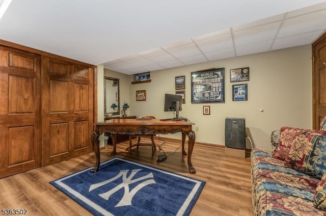 4 Fisher Ct, Raritan Twp, NJ 08822 - office area featuring a paneled ceiling and light wood-type flooring