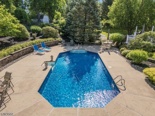 4 Fisher Ct, Raritan Twp, NJ 08822 - view of pool featuring a patio and view of wooded area