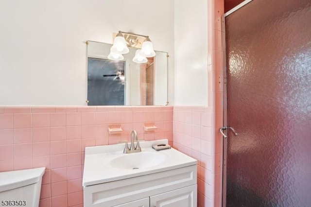 2 Linden Ave, West Orange Twp, NJ 07052 - full bath featuring tile walls, a shower stall, and vanity