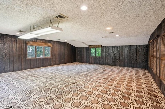 2 Linden Ave, West Orange Twp, NJ 07052 - unfurnished room featuring wood walls, a textured ceiling, and recessed lighting