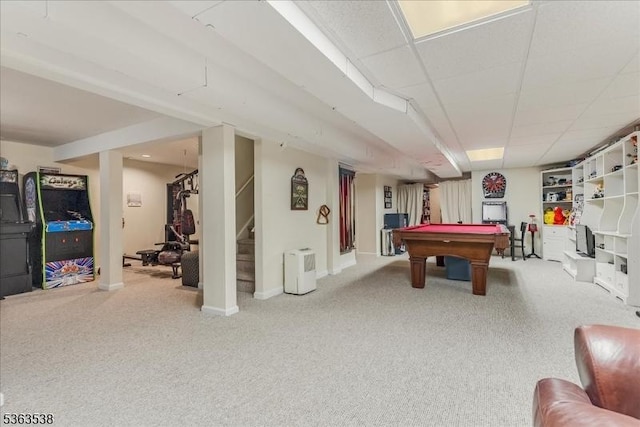 5 Brendan Dr, Mount Olive Twp, NJ 07836 - rec room featuring carpet flooring and billiards