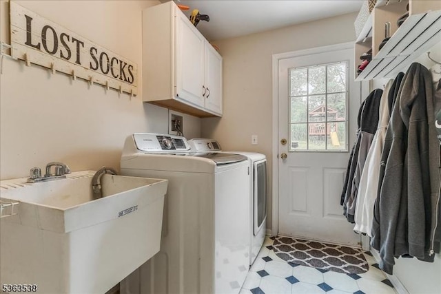5 Brendan Dr, Mount Olive Twp, NJ 07836 - washroom with cabinet space, washing machine and dryer, and light flooring