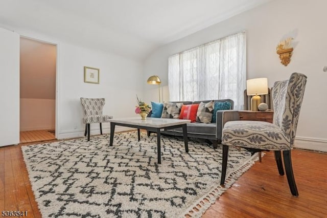 255 Ampere Pkwy, Bloomfield Twp, NJ 07003 - living room featuring lofted ceiling and wood-type flooring