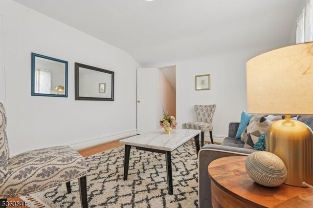 255 Ampere Pkwy, Bloomfield Twp, NJ 07003 - living room featuring lofted ceiling and wood finished floors