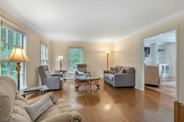 11 Carteret Trl, Bernards Twp, NJ 07920 - living area featuring wood finished floors and crown molding