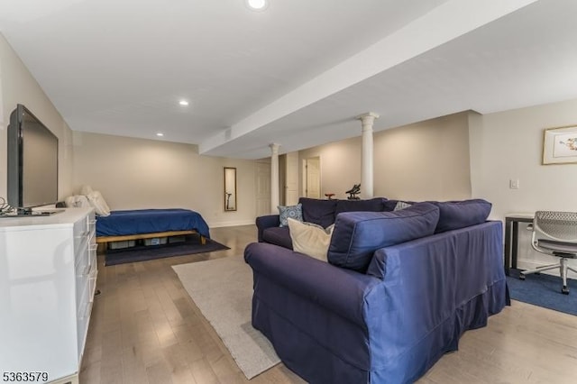22 La Costa Dr, Clinton Twp, NJ 08801 - living area with light wood-style floors and recessed lighting