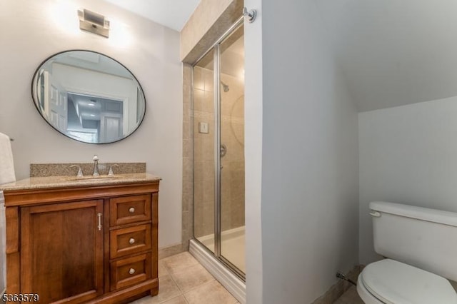 22 La Costa Dr, Clinton Twp, NJ 08801 - bathroom featuring vanity, a shower stall, and tile patterned flooring