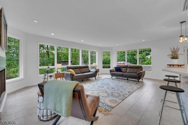 525 Watters Rd, Mansfield Twp, NJ 07840 - living area featuring recessed lighting and tile patterned flooring