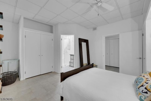 525 Watters Rd, Mansfield Twp, NJ 07840 - bedroom with a paneled ceiling, ensuite bath, and ceiling fan