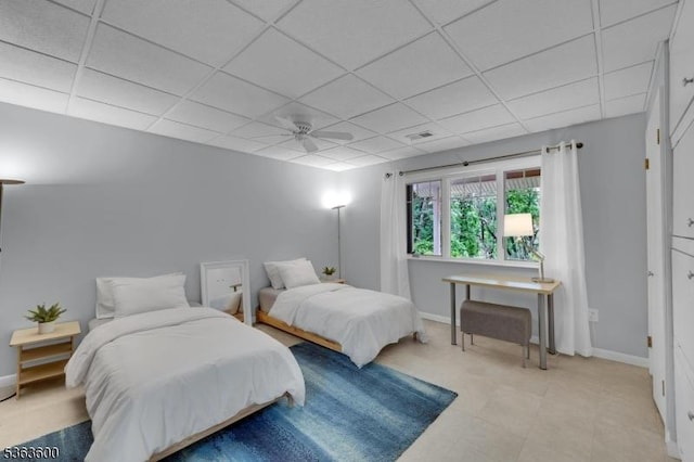 525 Watters Rd, Mansfield Twp, NJ 07840 - bedroom featuring a drop ceiling and baseboards