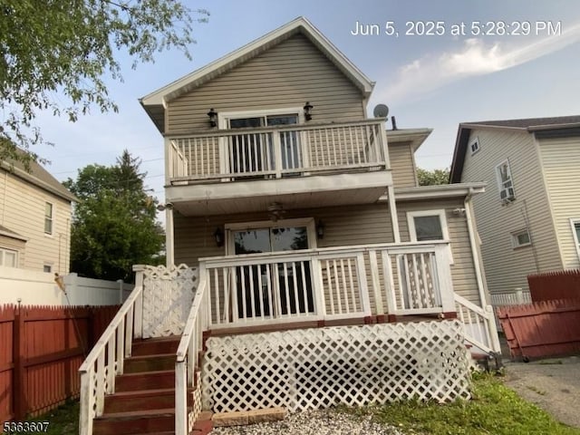 103 W Colfax Ave, Roselle Park Boro, NJ 07204 - back of house with a balcony, a porch, and stairway