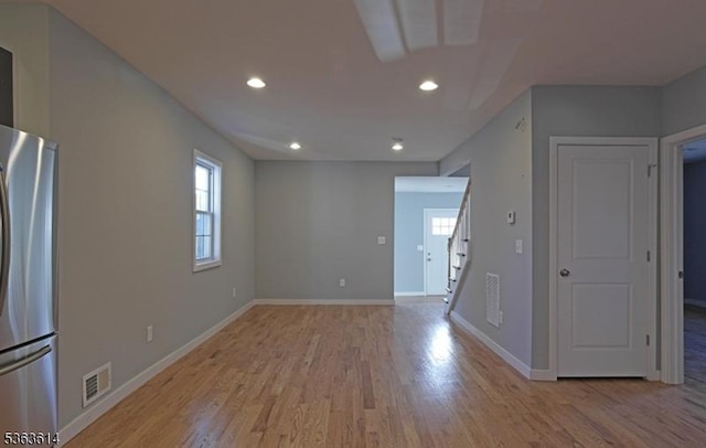 1121 Frank St, Roselle Boro, NJ 07203 - unfurnished room featuring light wood finished floors, baseboards, and recessed lighting