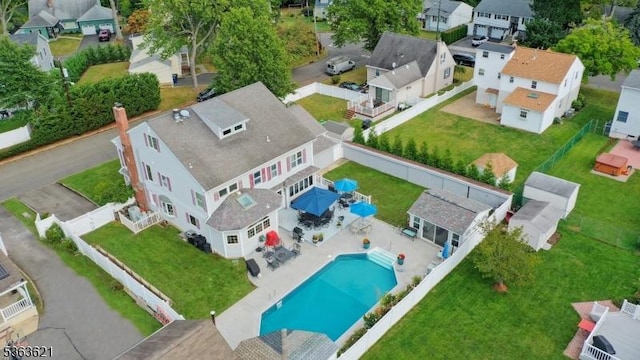 44 Shetland Dr, Clark Twp, NJ 07066 - aerial view of residential area with a pool area