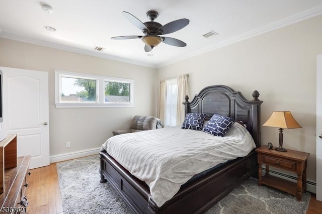 44 Shetland Dr, Clark Twp, NJ 07066 - bedroom with wood finished floors, crown molding, and ceiling fan