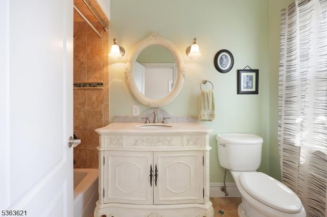 44 Shetland Dr, Clark Twp, NJ 07066 - full bathroom with vanity, shower / bathtub combination with curtain, and tile patterned floors