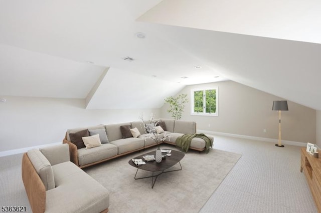 44 Shetland Dr, Clark Twp, NJ 07066 - living room featuring light carpet and lofted ceiling