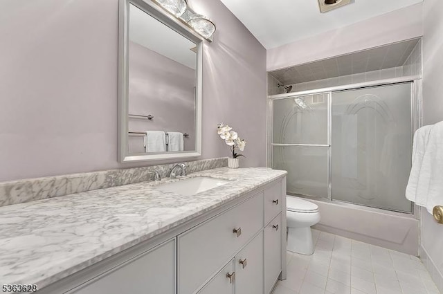 22 Flemming Dr, Hillsborough Twp, NJ 08844 - bathroom featuring vanity, shower / bath combination with glass door, and tile patterned flooring