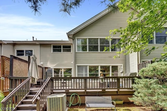 22 Flemming Dr, Hillsborough Twp, NJ 08844 - rear view of property with a wooden deck