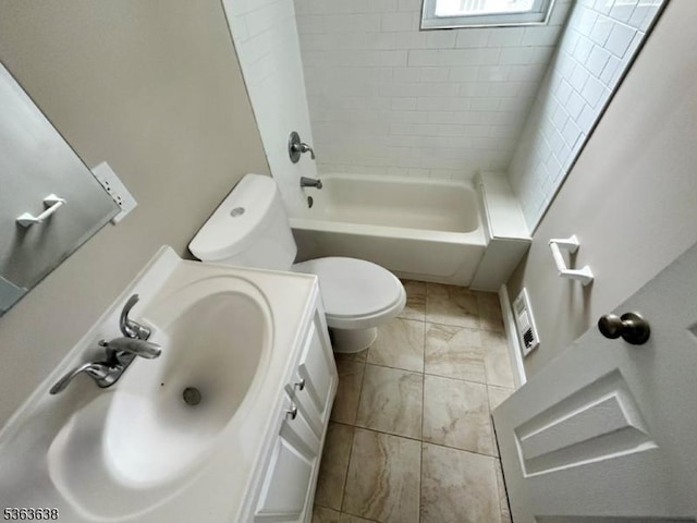 505 Beechwood Ave, Roselle Park Boro, NJ 07204 - full bath featuring vanity, marble finish flooring, and washtub / shower combination