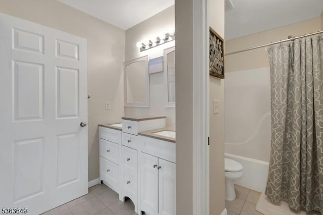 1111 Worthington Ct, Denville Twp, NJ 07834 - full bathroom with tile patterned flooring, vanity, and shower / tub combo