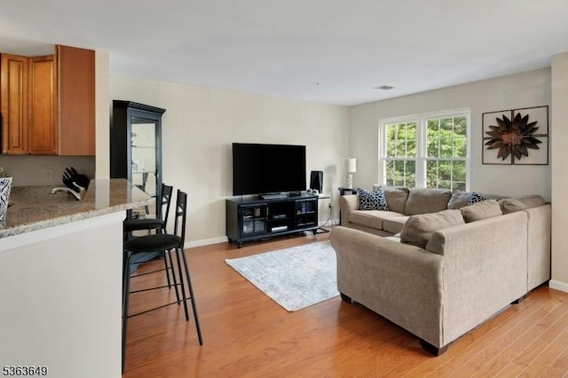 1111 Worthington Ct, Denville Twp, NJ 07834 - living area featuring light wood finished floors and baseboards