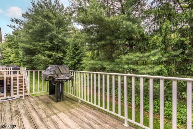 15 Fernwood Ct, Readington Twp, NJ 08889 - wooden deck with a grill
