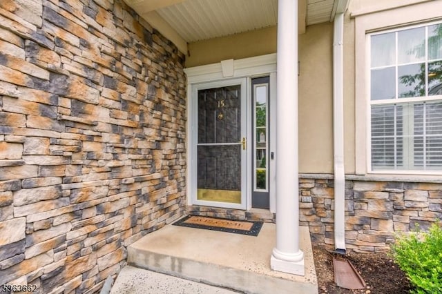 15 Fernwood Ct, Readington Twp, NJ 08889 - property entrance featuring stone siding