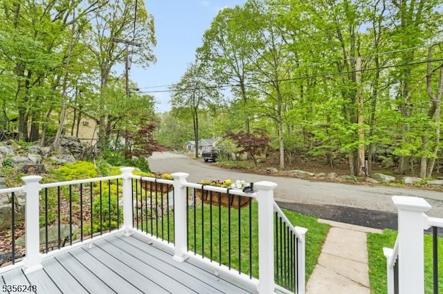 54 Stevens Trl, Hopatcong Boro, NJ 07843 - view of wooden terrace