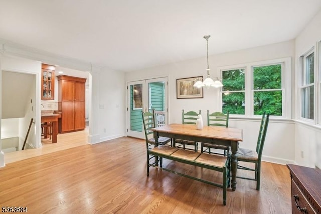 135 Weston Ave, Chatham Boro, NJ 07928 - dining room with a chandelier and light wood-type flooring