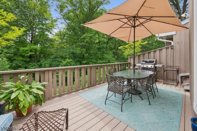 48 Dexter Dr N, Bernards Twp, NJ 07920 - wooden terrace featuring outdoor dining area and area for grilling