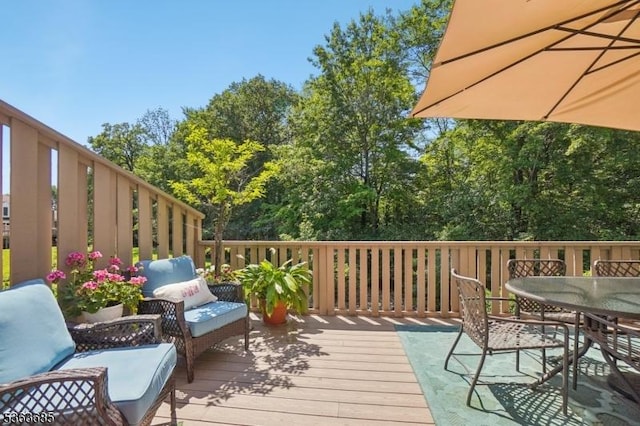 48 Dexter Dr N, Bernards Twp, NJ 07920 - wooden deck with outdoor lounge area and outdoor dining space