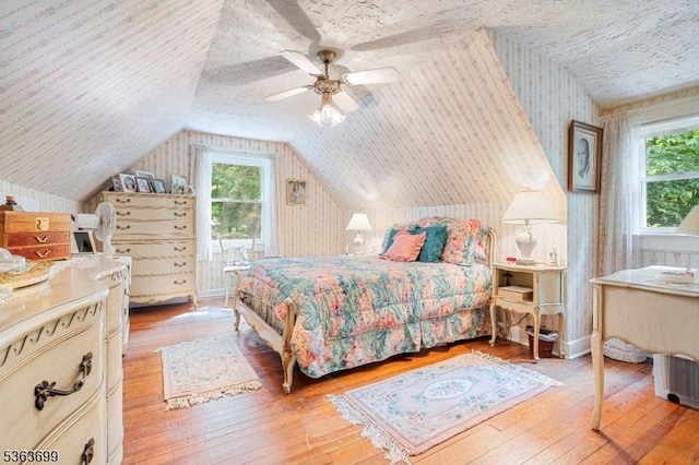 6 Penn Ave, Andover Twp, NJ 07860 - bedroom with vaulted ceiling, hardwood / wood-style floors, and a ceiling fan