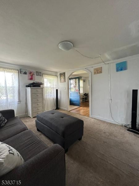 100 Myrtle Ave, Washington Boro, NJ 07882 - living area featuring plenty of natural light, light colored carpet, and arched walkways
