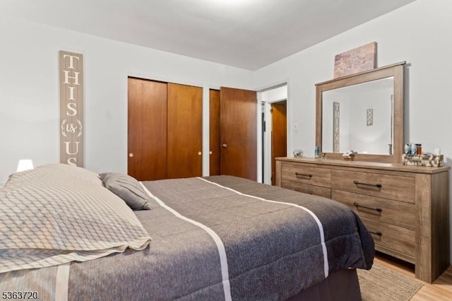 411 S 2nd St, Lopatcong Twp, NJ 08865 - bedroom featuring light wood-type flooring and two closets