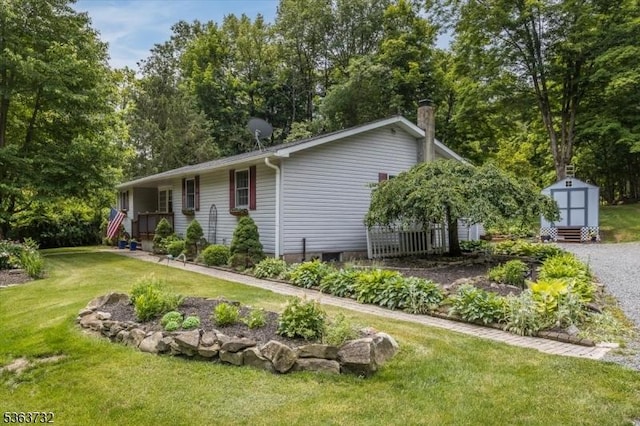 130 Lake Iliff Rd, Andover Twp, NJ 07860 - single story home with a storage unit and a front lawn