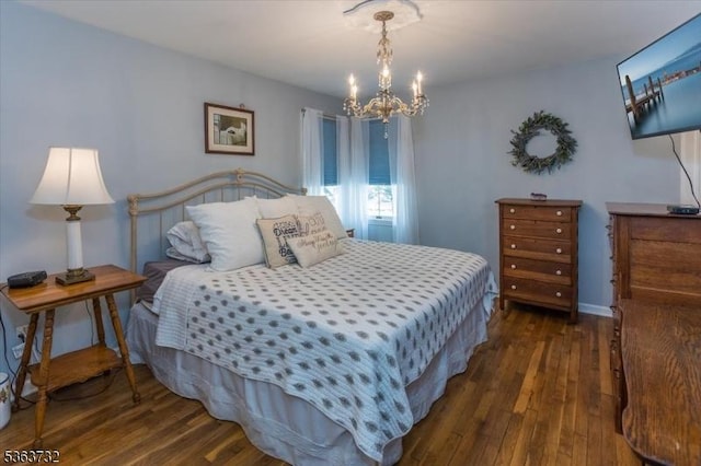 130 Lake Iliff Rd, Andover Twp, NJ 07860 - bedroom with wood-type flooring and a chandelier