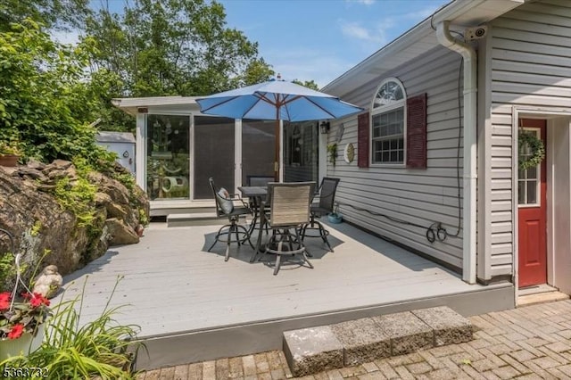 130 Lake Iliff Rd, Andover Twp, NJ 07860 - wooden terrace with outdoor dining area