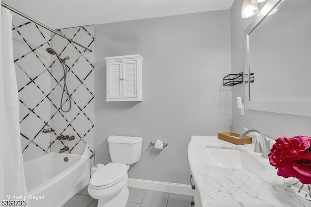 750 Saint Georges Rd, Bridgewater Twp, NJ 08807 - bathroom with vanity, shower / tub combo with curtain, and tile patterned flooring