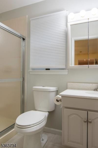 127 Walnut Ave, Franklin Twp, NJ 08873 - bathroom with vanity, a stall shower, and tile patterned flooring