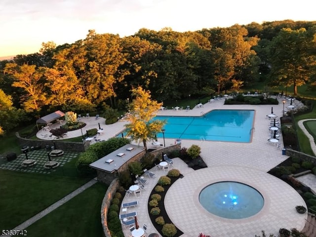 2 Claridge Dr Unit 7Ke, Verona Twp, NJ 07044 - community pool featuring a patio