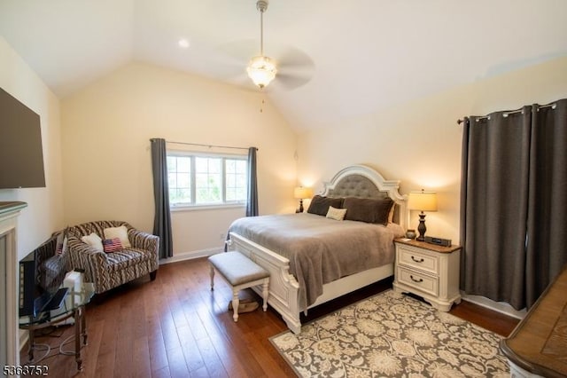42 Bluffs Ct, Hamburg Boro, NJ 07419 - bedroom featuring vaulted ceiling, light wood-type flooring, and a ceiling fan