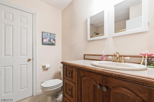 24 Forest Dr, Roxbury Twp, NJ 07876 - bathroom with vanity, toilet, and tile patterned flooring