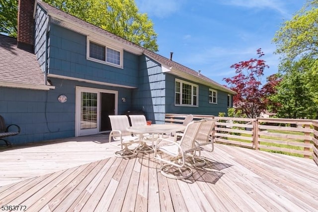 24 Forest Dr, Roxbury Twp, NJ 07876 - wooden terrace featuring outdoor dining space