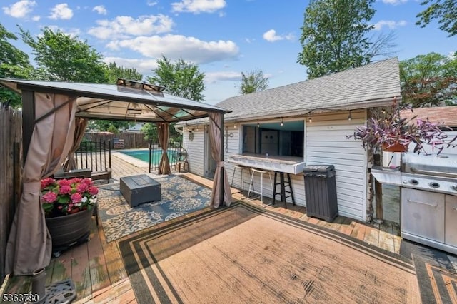 118 E Lincoln Ave, Roselle Park Boro, NJ 07204 - wooden deck featuring a gazebo and a fenced backyard