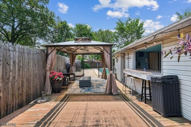 118 E Lincoln Ave, Roselle Park Boro, NJ 07204 - wooden deck featuring a gazebo and a fenced backyard