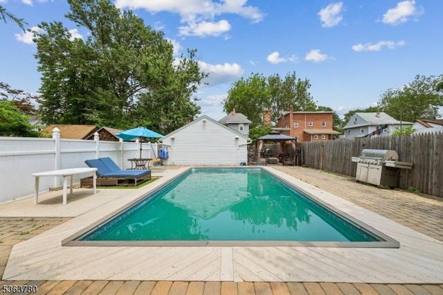 118 E Lincoln Ave, Roselle Park Boro, NJ 07204 - view of pool with a gazebo, grilling area, and a deck