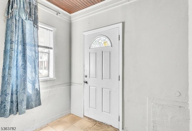 410-412 Kerrigan Blvd, Newark City, NJ 07106 - entrance foyer with ornamental molding, wood ceiling, and light tile patterned flooring