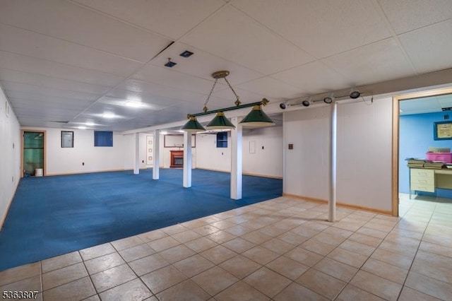 39 Mildred Ter, Clark Twp, NJ 07066 - finished basement with carpet and tile patterned floors